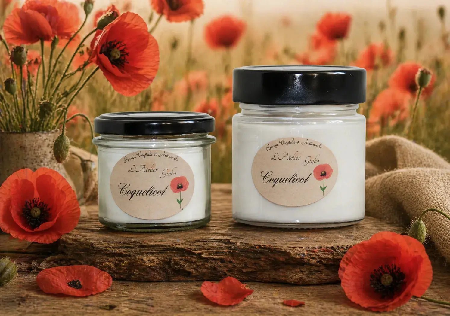 Bougie parfumée Coquelicot - L'Atelier Ginko - Boutique en Ligne