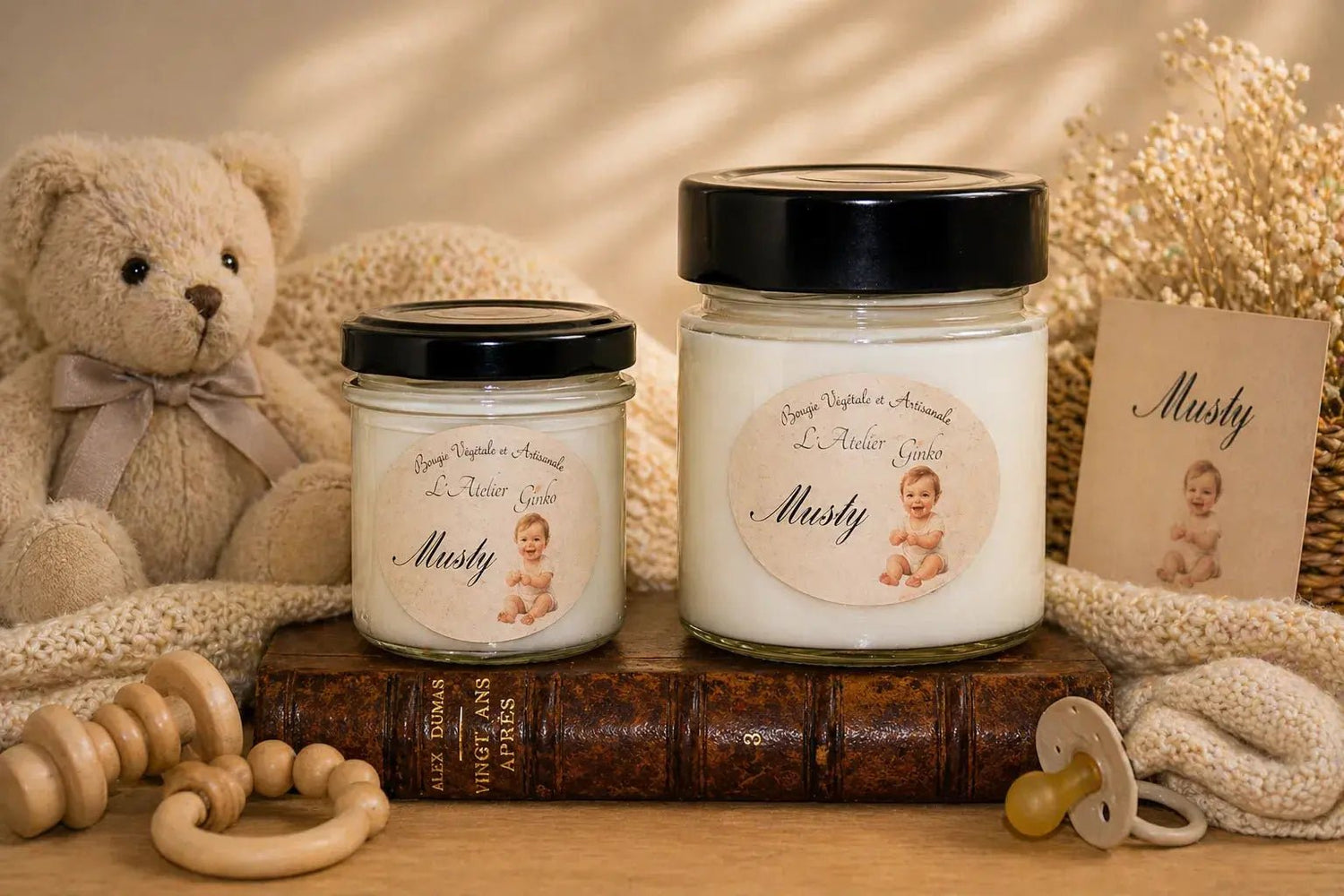 Bougie parfumée Musty cire de soja artisanale - L'Atelier Ginko