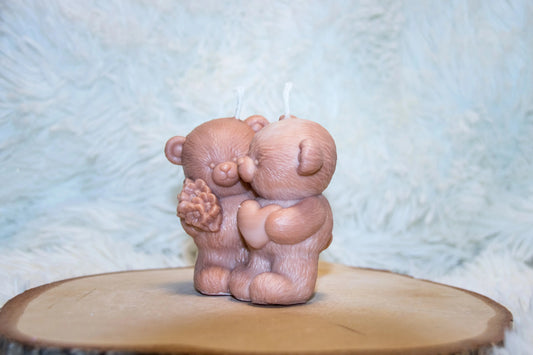Bougie artisanale mariage Couple Ours L'Atelier Ginko - Boutique en Ligne