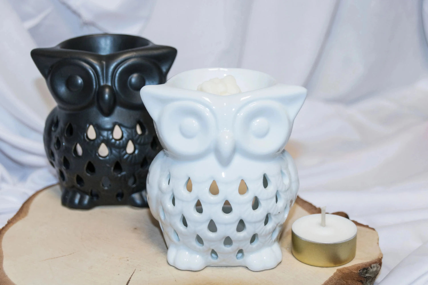 Diffuseur brule-parfum céramique Hibou brun artisanal - L'Atelier Ginko