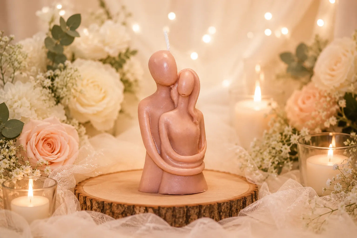 Bougie artisanale mariage Couple Entrelacés L'Atelier Ginko - Boutique en Ligne