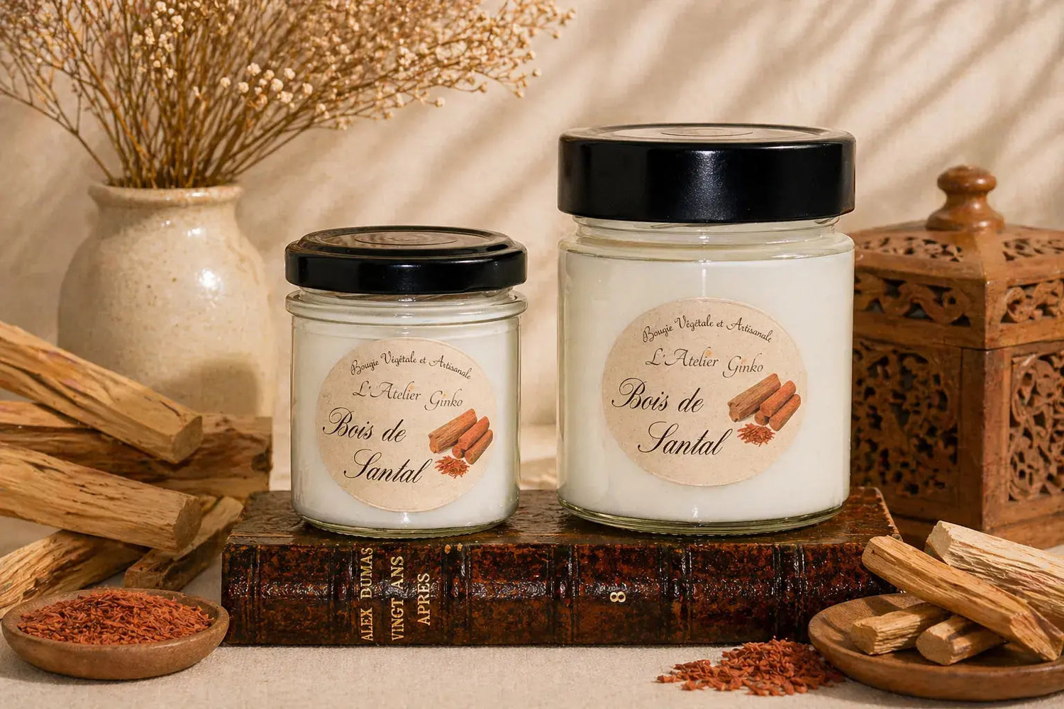 Bougie parfumée Bois de santal L'Atelier Ginko - Boutique en Ligne