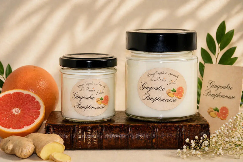 Bougie parfumée Gingembre pamplemousse L'Atelier Ginko - Boutique en Ligne