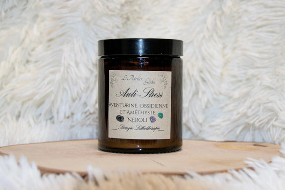 Bougie parfumée Lithothérapie Anti-Stress - L'Atelier Ginko - Boutique en Ligne