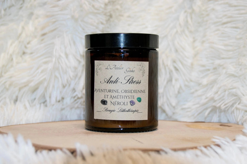 Bougie parfumée Lithothérapie Anti-Stress - L'Atelier Ginko - Boutique en Ligne