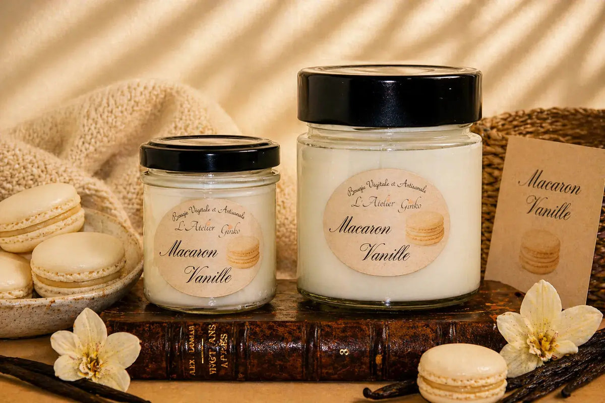 Bougie parfumée Macaron Vanille L'Atelier Ginko - Boutique en Ligne