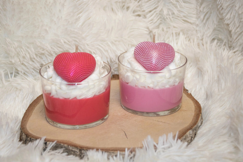 Bougie Gourmande Saint Valentin Coeur Fleur L'Atelier Ginko - Boutique en Ligne