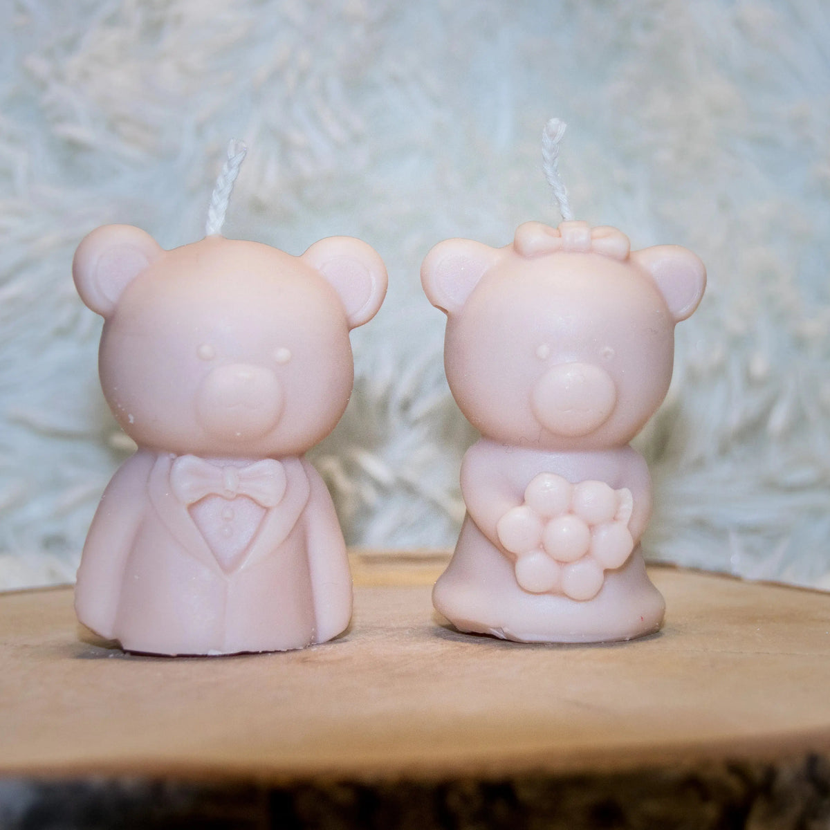 Bougie artisanale mariage Couple Mariés Ours L'Atelier Ginko - Boutique en Ligne