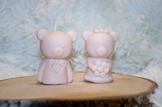 Bougie artisanale mariage Couple Mariés Ours L'Atelier Ginko - Boutique en Ligne