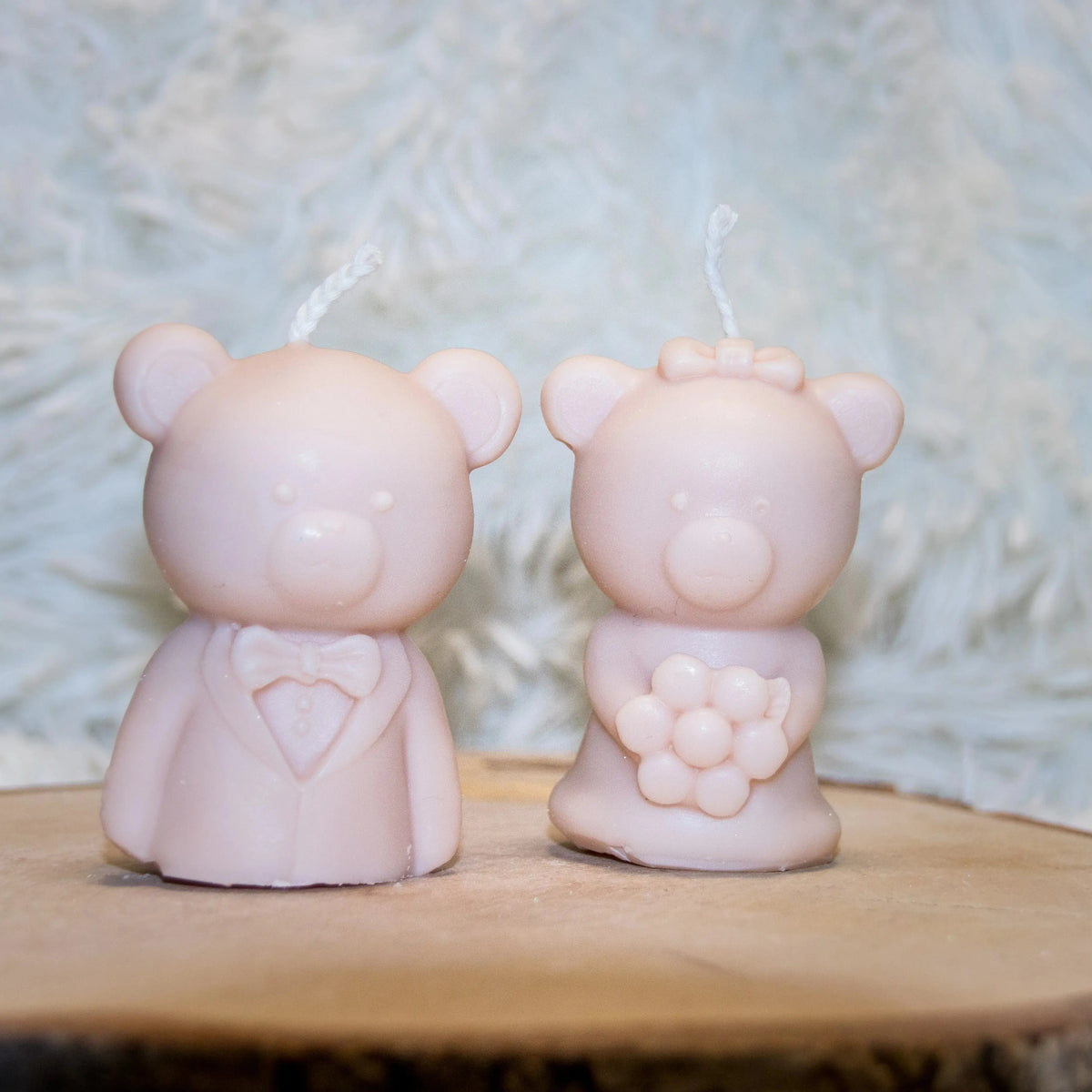 Bougie artisanale mariage Couple Mariés Ours L'Atelier Ginko - Boutique en Ligne