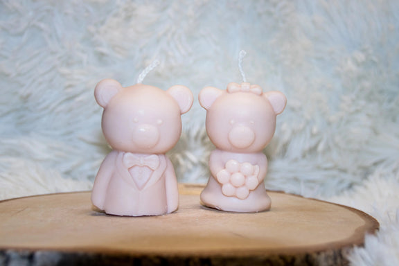 Bougie artisanale mariage Couple Mariés Ours L'Atelier Ginko - Boutique en Ligne