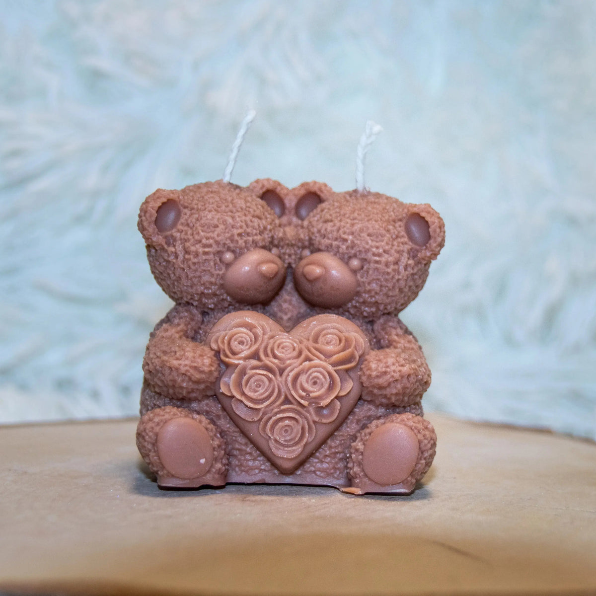 Bougie artisanale mariage Couple Ours coeur L'Atelier Ginko - Boutique en Ligne