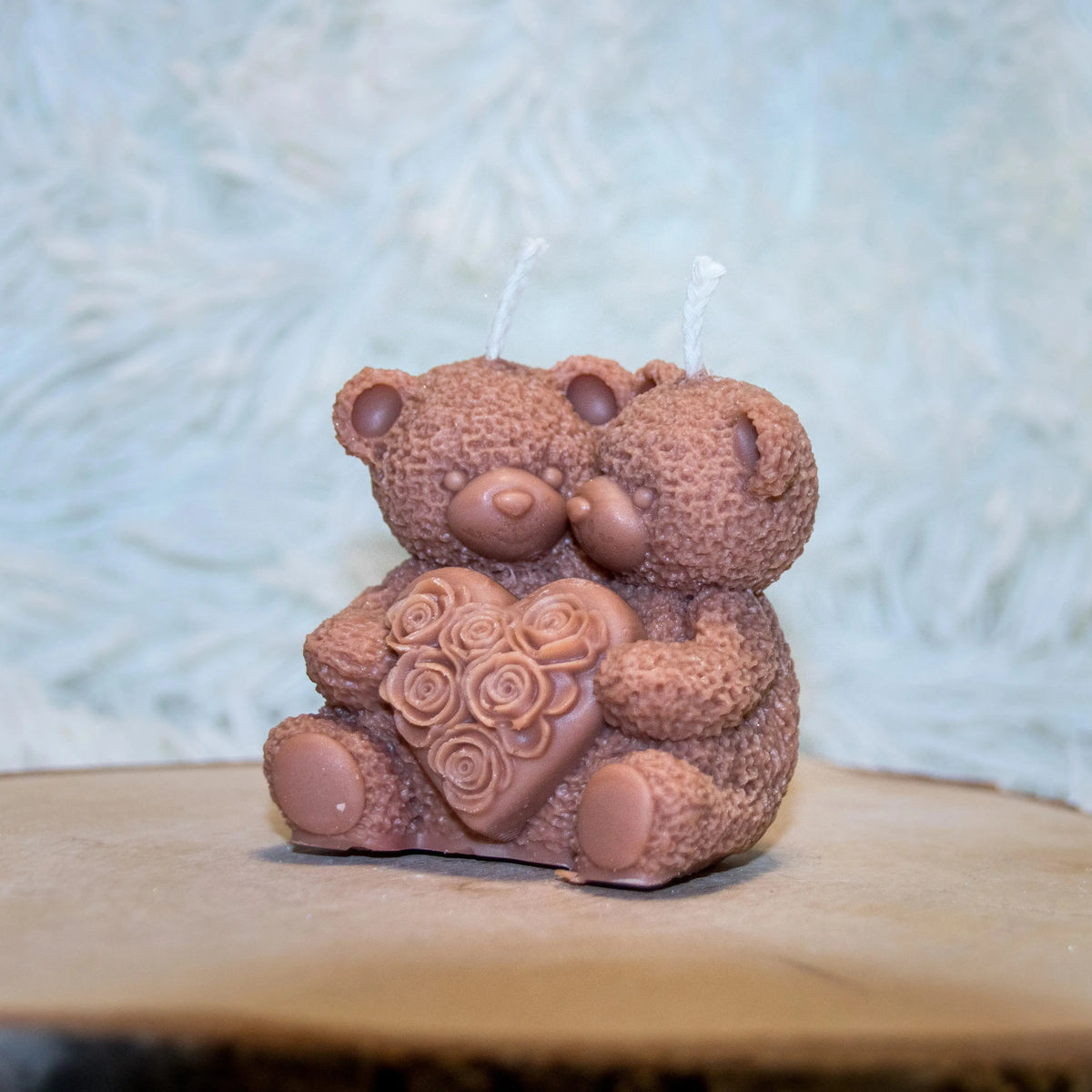 Bougie artisanale mariage Couple Ours coeur L'Atelier Ginko - Boutique en Ligne