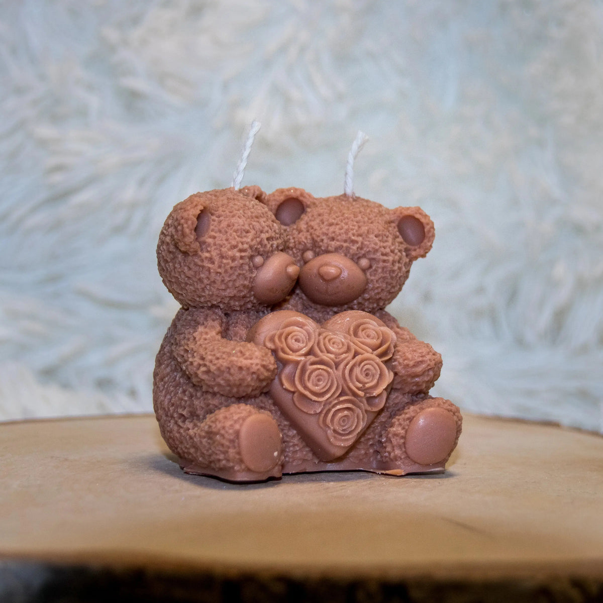 Bougie artisanale mariage Couple Ours coeur L'Atelier Ginko - Boutique en Ligne