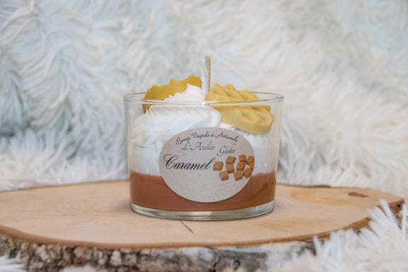 Bougie chantilly Caramel au beurre salé - L'Atelier Ginko - Boutique en Ligne