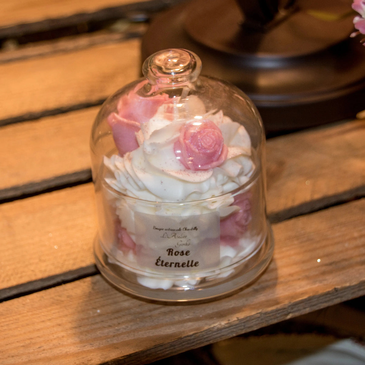 Bougie chantilly sous Cloche L'Atelier Ginko - Boutique en Ligne