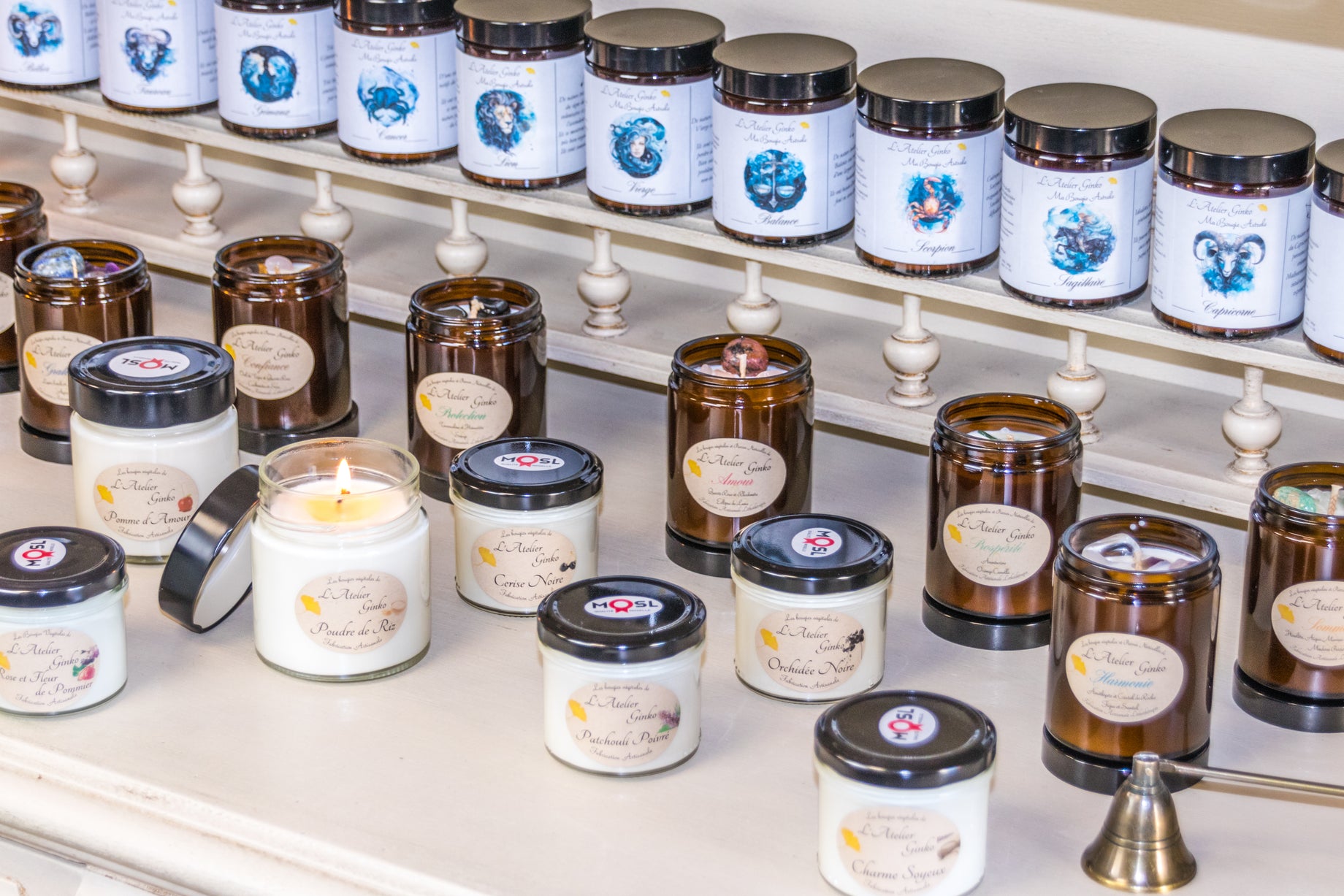 notre de gamme de bougies artisanales parfumés par L'Atelier Ginko