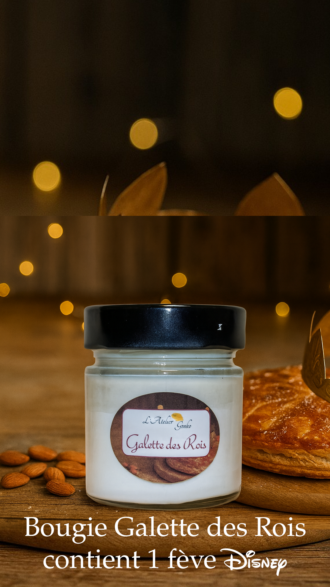 bougie parfumée galette des rois avec fève disney