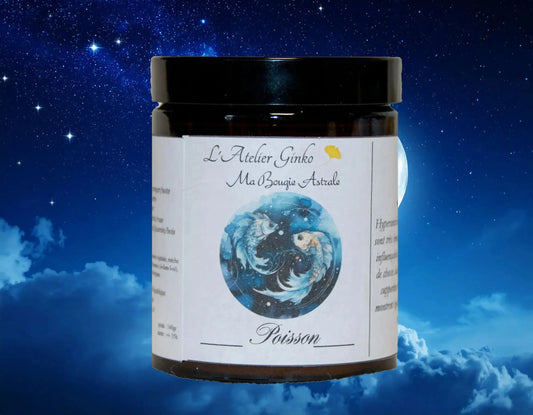 Bougie Astrologique Poisson - L'Atelier Ginko - Boutique en Ligne