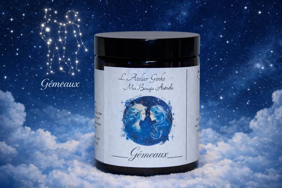 Bougie Astrologique Gémeaux - L'Atelier Ginko - Boutique en Ligne