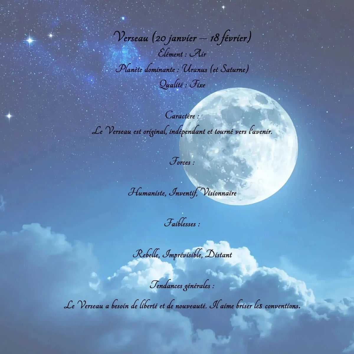 Bougie Astrologique Verseau - L'Atelier Ginko - Boutique en Ligne