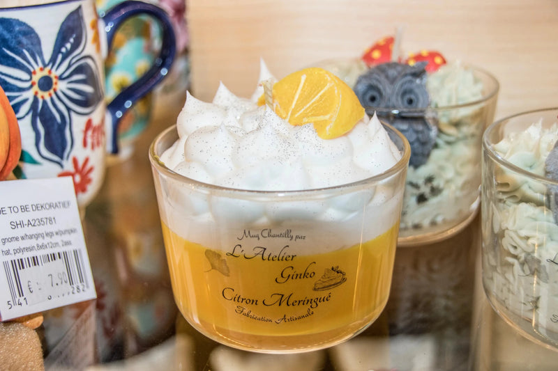 Bougie Chantilly Citron Meringué cire végétale gourmande notes fraîches citronnées – L'Atelier Ginko Moselle