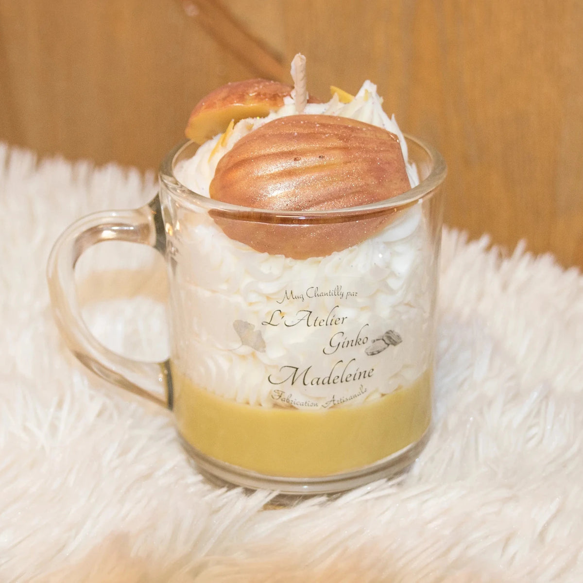 Bougie Chantilly Madeleine cire végétale gourmande notes beurre vanille – L'Atelier Ginko Moselle