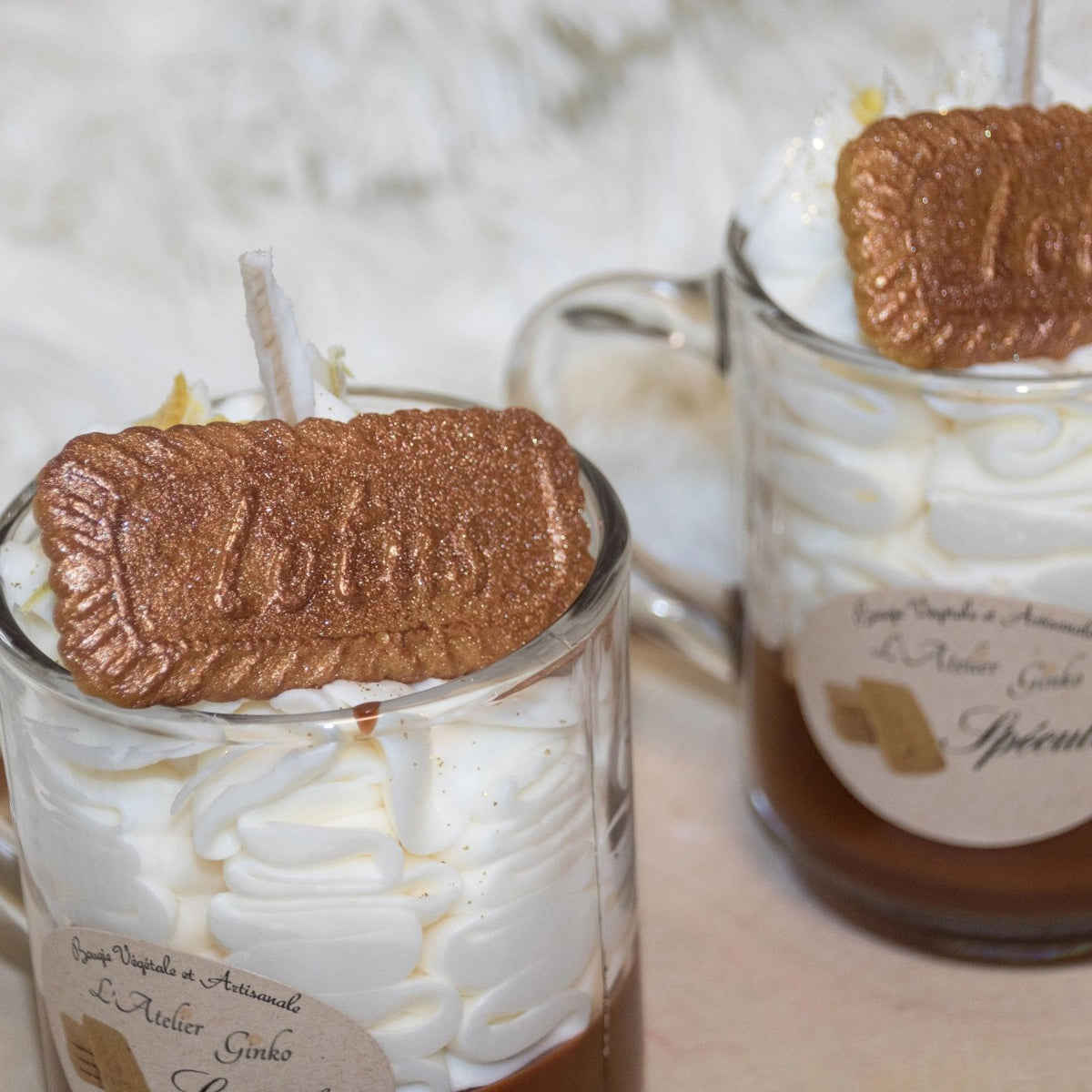 Bougie Chantilly Spéculoos artisanale cire végétale faite main – L'Atelier Ginko