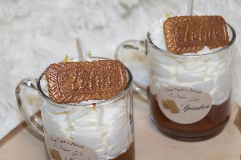 Bougie Chantilly Spéculoos artisanale cire végétale faite main – L'Atelier Ginko