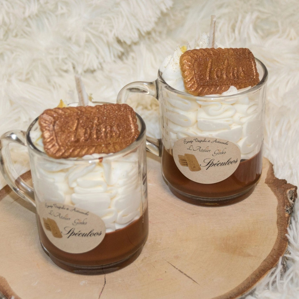 Bougie Chantilly Spéculoos cire végétale gourmande notes biscuit cannelle caramel – L'Atelier Ginko Moselle