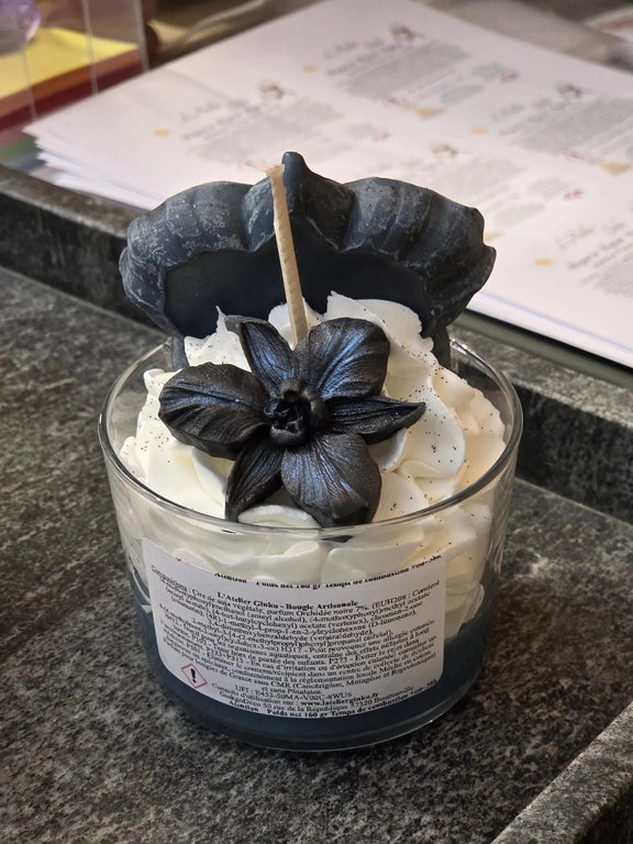 Bougie Chantilly Orchidée Noire parfumée cire végétale faite main – L'Atelier Ginko