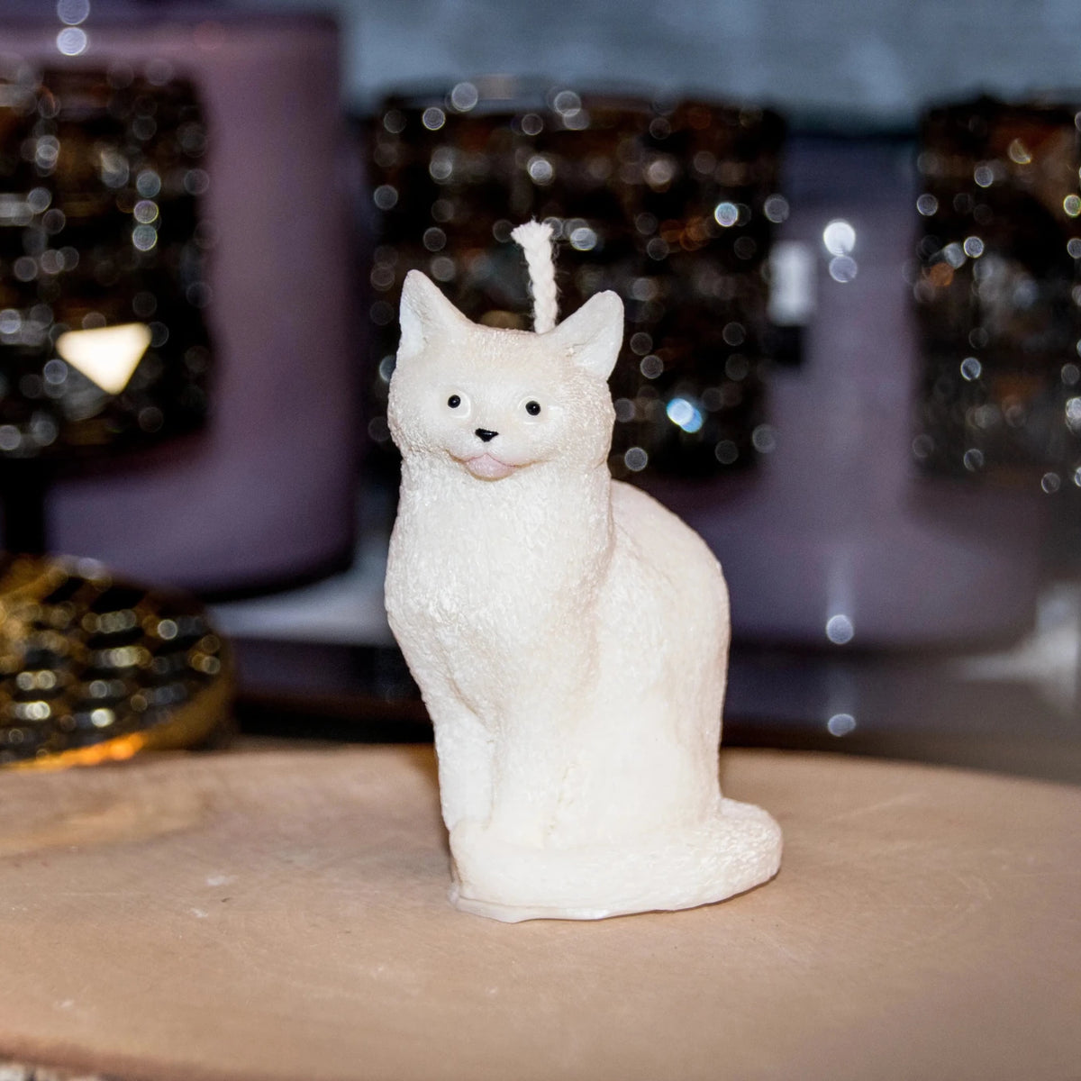 Bougie Chat vue de côté décorative originale - L'Atelier Ginko