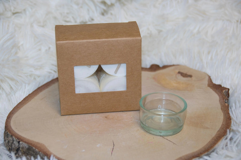 bougie chauffe-plat en cire de soja dans godet en verre