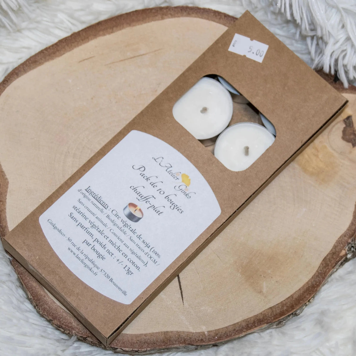 Bougie chauffe-plat non parfumée - L'Atelier Ginko - Boutique en Ligne