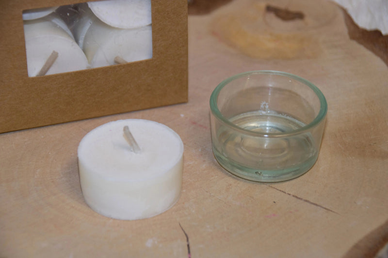 bougie chauffe-plat en cire de soja dans godet en verre