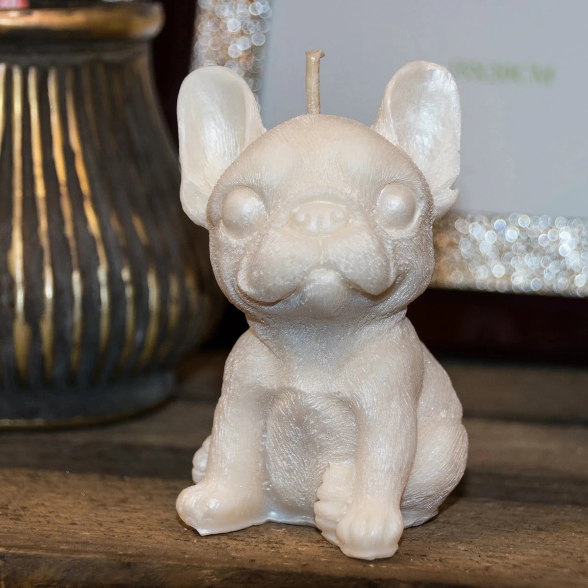 Bougie Chien vue de côté décorative originale - L'Atelier Ginko