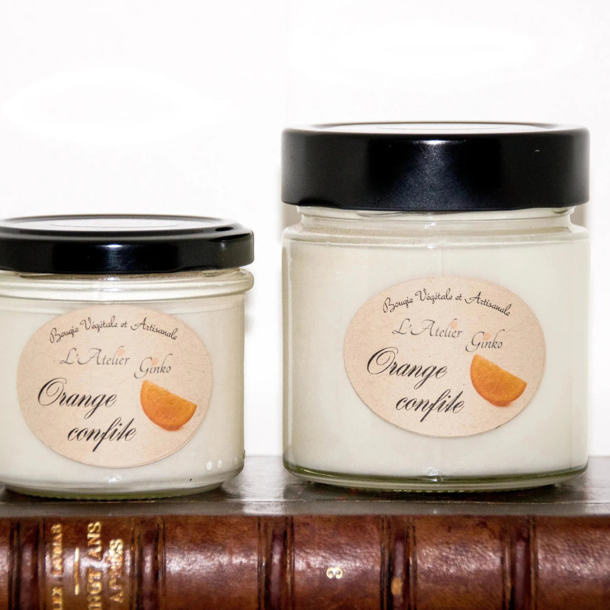 Bougie Orange Confite – Bougie Artisanale en cire de soja - L'Atelier Ginko - Boutique en Ligne