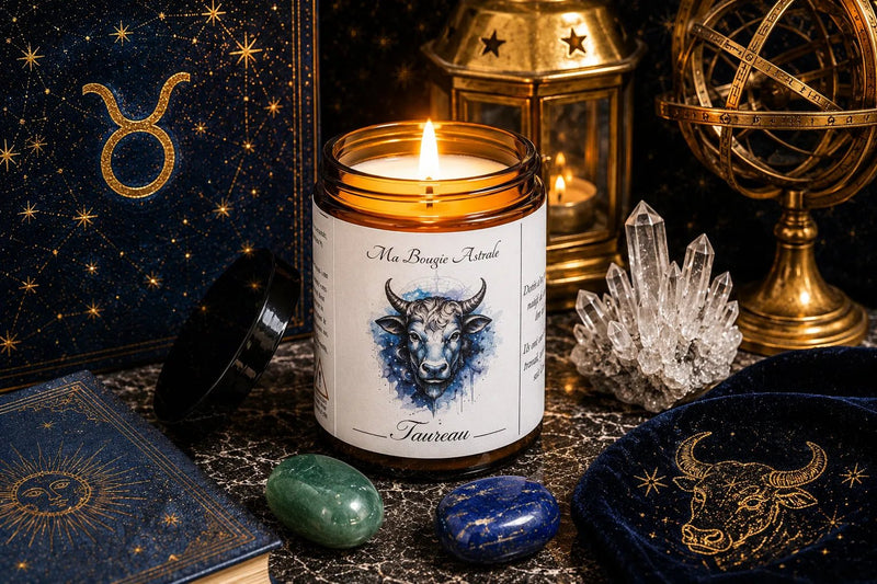 Bougie parfumée Astrologique Taureau – Cire de soja artisanale - L'Atelier Ginko - Boutique en Ligne
