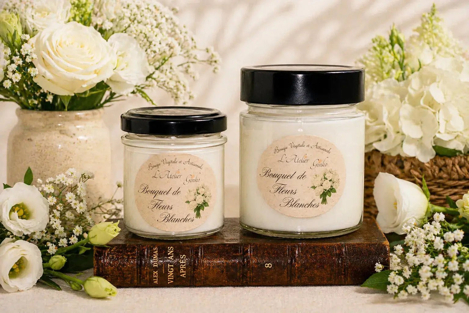 Bougie parfumée Bouquet de Fleurs blanches - L'Atelier Ginko - Boutique en Ligne