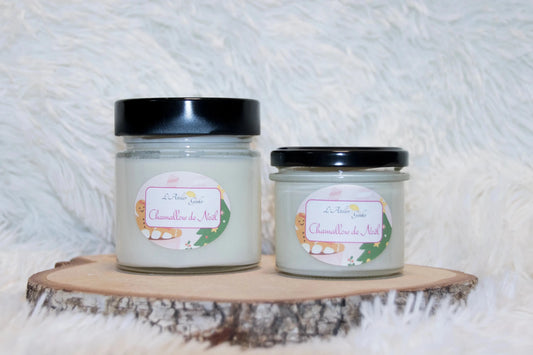 Bougie parfumée Chamallow de Noël – Cire de soja artisanale - L'Atelier Ginko - Boutique en Ligne