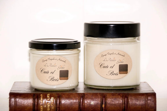 Bougie parfumée Cuir et bois - L'Atelier Ginko - Boutique en Ligne