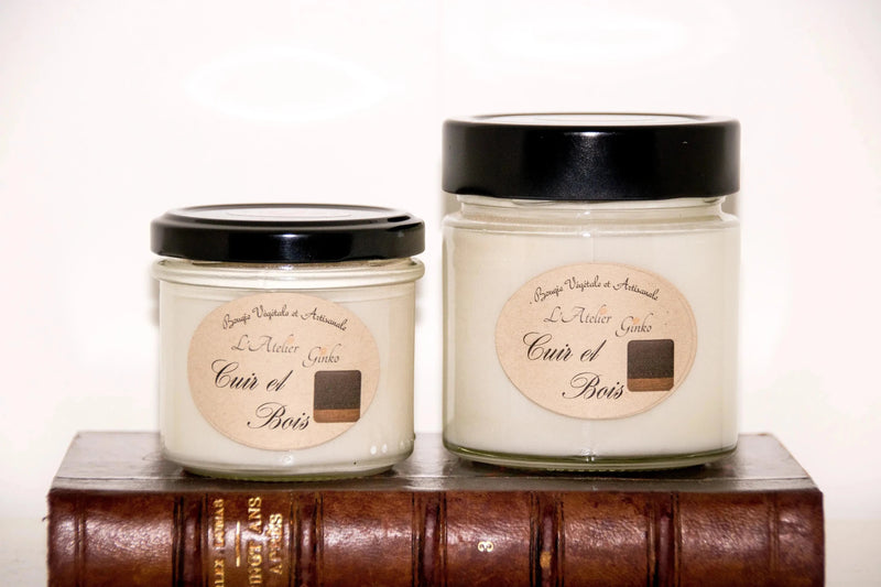 Bougie parfumée Cuir et bois - L'Atelier Ginko - Boutique en Ligne