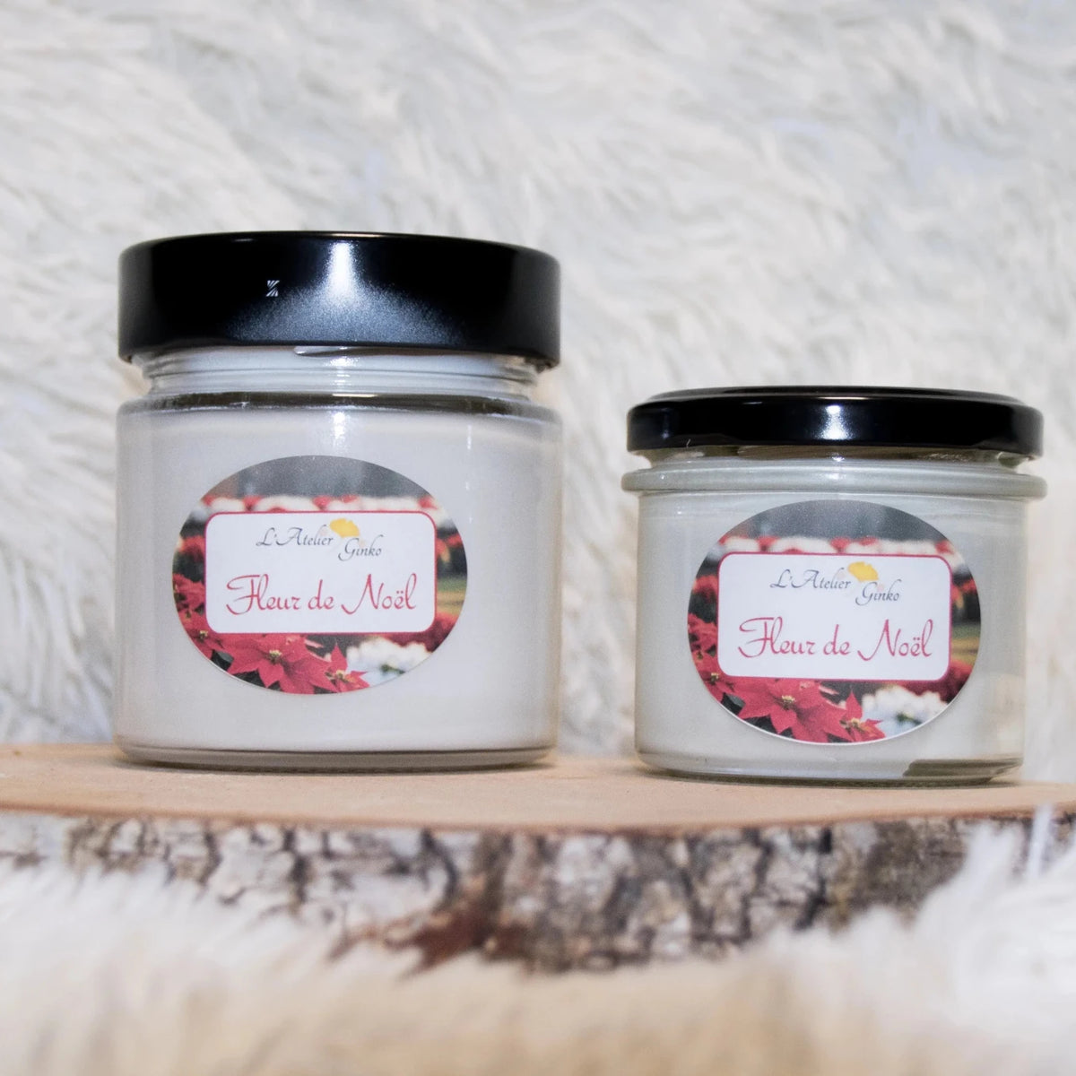 Bougie parfumée Fleur de Noël – Cire de soja artisanale - L'Atelier Ginko - Boutique en Ligne