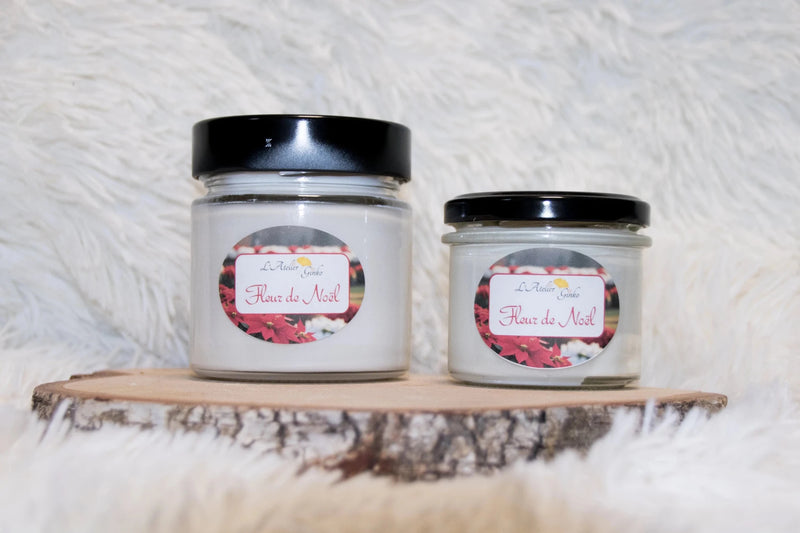 Bougie parfumée Fleur de Noël – Cire de soja artisanale - L'Atelier Ginko - Boutique en Ligne