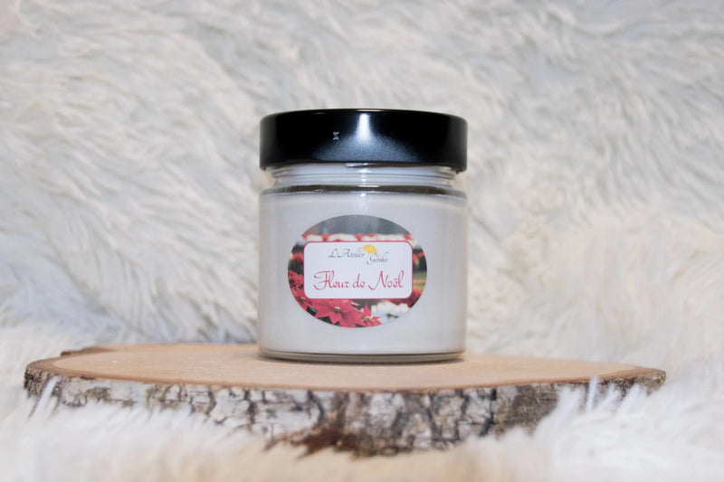 Bougie parfumée Fleur de Noël – Cire de soja artisanale - L'Atelier Ginko - Boutique en Ligne