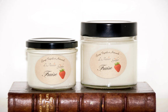 Bougie parfumée Fraise en cire de soja – L'Atelier Ginko