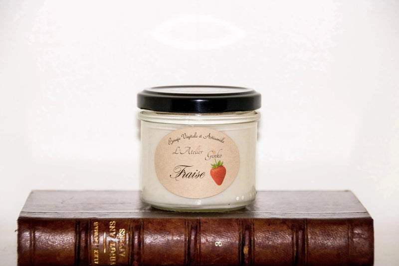 Bougie Fraise notes fruitées cire végétale artisanale – L'Atelier Ginko