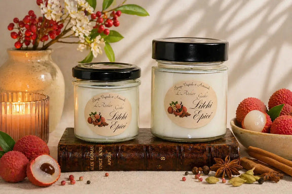 Bougie parfumée Litchi épicé - L'Atelier Ginko - Boutique en Ligne