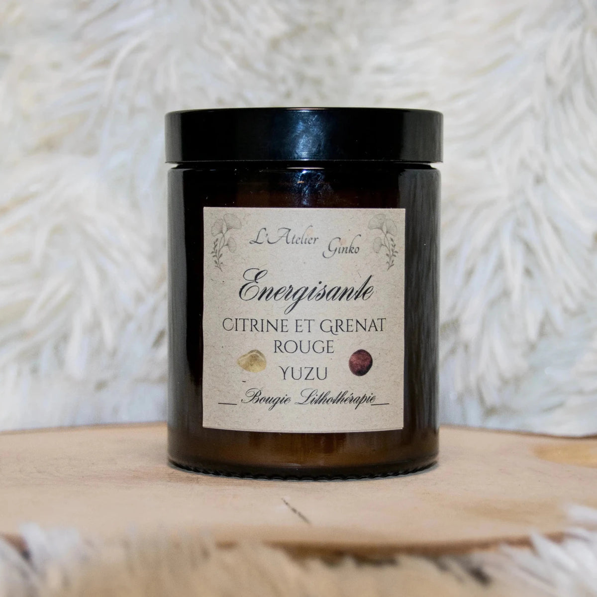 Bougie parfumée Lithothérapie Energisante - L'Atelier Ginko - Boutique en Ligne