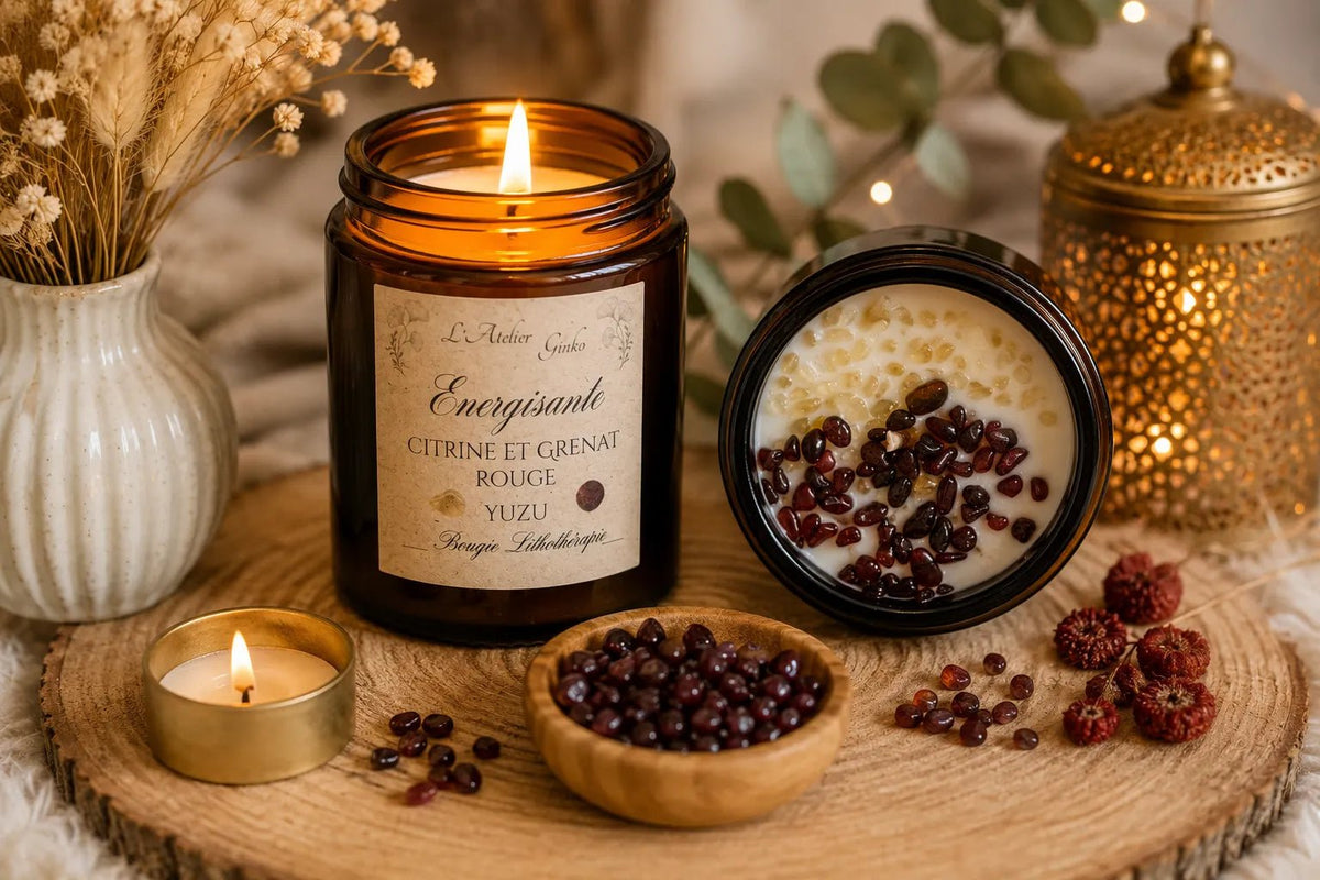 Bougie parfumée Lithothérapie Energisante - L'Atelier Ginko - Boutique en Ligne